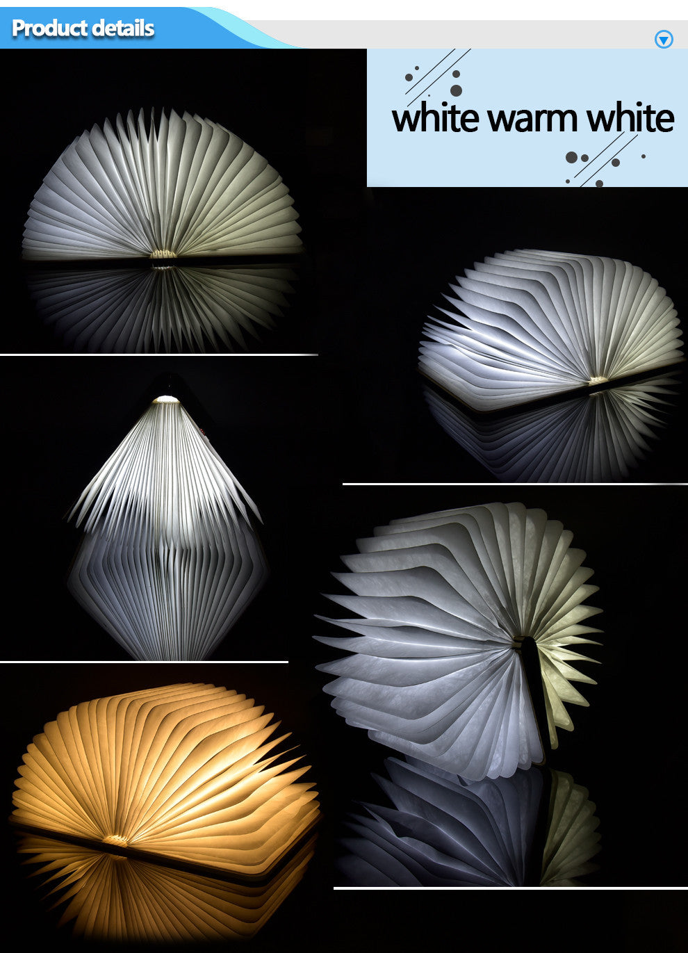 LED Night Light Folding Book Light Lamp Cartshub