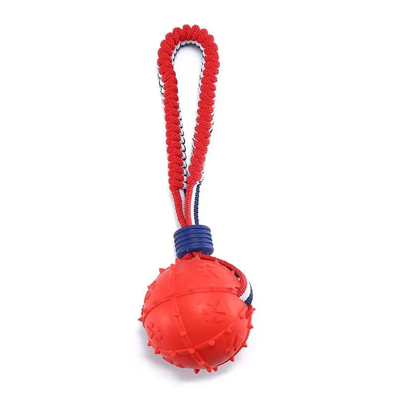 Interactive Teether With Rope Dog Ball null