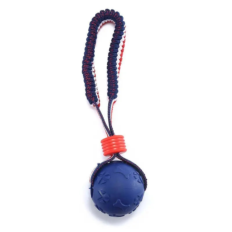 Interactive Teether With Rope Dog Ball null