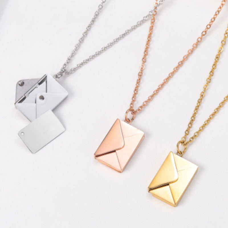 Fashion Jewelry Envelop Necklace Women Lover Letter - CartsHub