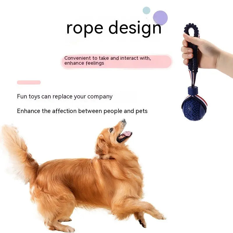 Interactive Teether With Rope Dog Ball null
