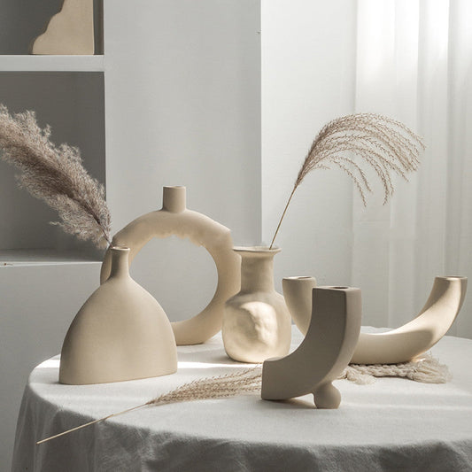 Simplicity Ceramic Vase Dry Flower  Display Art Vases Cartshub