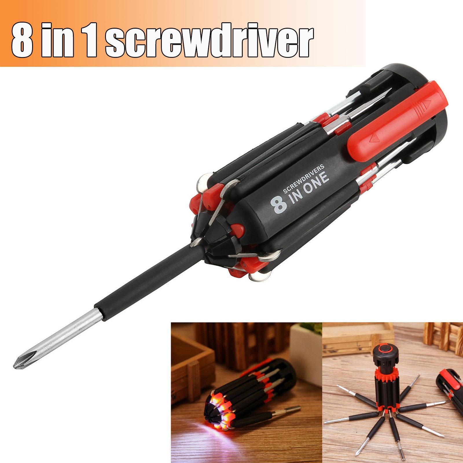 Car Supplies 8 In 1 Screwdriver With LED Flashlight - CartsHub