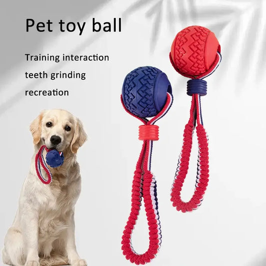 Interactive Teether With Rope Dog Ball null