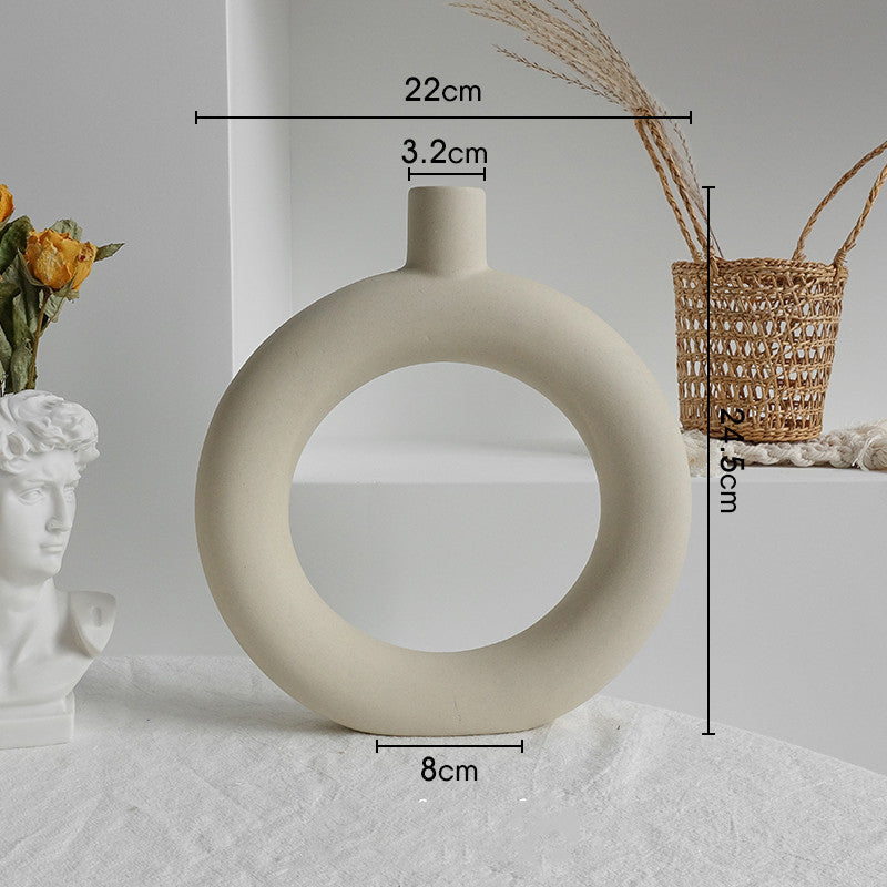 Simplicity Ceramic Vase Dry Flower  Display Art Vases - CartsHub