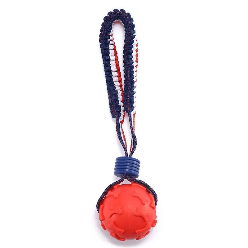 Interactive Teether With Rope Dog Ball null